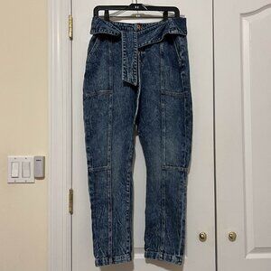 Jonathan Simkhai Standard Henley Tie-Waist Straight Jeans Size 31 NWOT